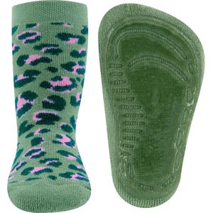 Antislipsok Licht Olijfgroen met Wildlife print - anti slip sokken maat 25/26