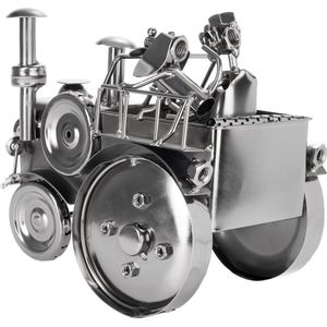 BRUBAKER Schroef Figuur Tractor met Bestuurder en Hond - Tractor Iron Figure Metal Man - Handgemaakte metalen figuur Gift voor Boer Boer en Oldtimer Fans