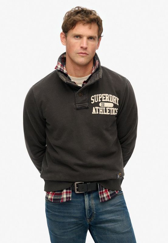 Superdry - Vintage Athletic - Sweatshirt - Relaxed Fit - Hoge Kraag met Knoopsluiting