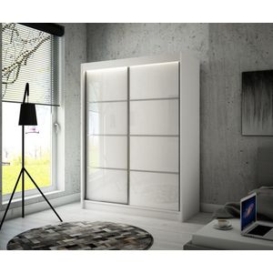 Peak III schuifkast Wit + witte lacobel 200 Arton