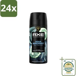 Axe Deodorant Bodyspray Aqua Bergamot 150 ml - Voordeelverpakking - 24 stuks - Bodyspray - Deodorant spray
