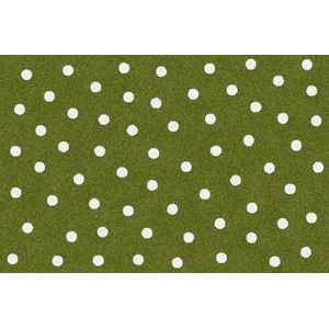 Mat, Vloermat, Vloerkleed, Tapijt, Kind - Kinderkamer Green Dots - Wasbaar - Antislip - 75 x 50 cm