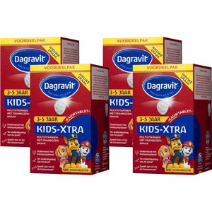 Dagravit Kids Calcium + Vitamine D 3+ jaar - Vitaminen - 90 kauwtabletten 4 pack