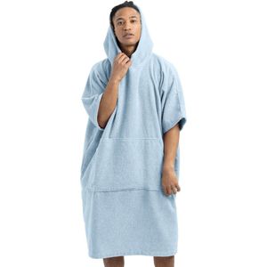 HOMELEVEL badponcho voor dames en heren - Maat L - XL Strandponcho 100% katoen - Surfponcho volwassenen - Lichtblauw