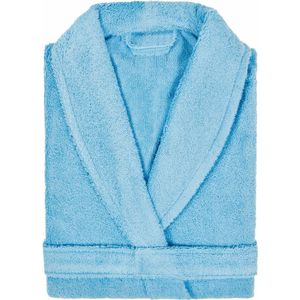 Badjas Badstof Uni Pure Royal met Shawlkraag maat L Licht Blauw - 1 stuks