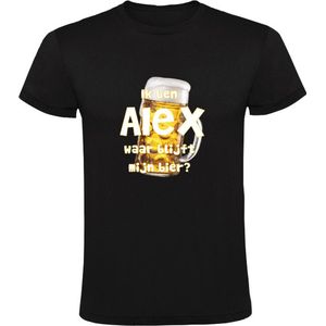 Ik ben Alex, waar blijft mijn bier Heren T-shirt - cafe - kroeg - feest - festival - zuipen - drank - alcohol