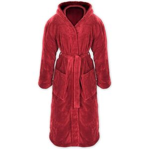 Knuffelzachte fleecebadjas voor dames en heren met capuchon maat S-XXXL met Oeko-Tex Standard 100 flanelfleece
