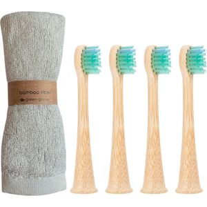 green-goose® 4 Duurzame Bamboe Sonicare Kinder Opzetborstels + Gratis Bamboe Wasdoekje