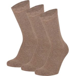 Apollo - Dames sokken - Sokken katoen dames - Sokken - Donker Beige - Maat 35/42 - Dames sokken katoen 39 42 - Dames sokken naadloos