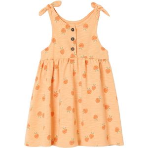 Gedrukte Babyjurk - Abrikoos - Met Schouderbandjes
