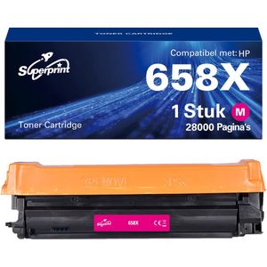 Superprint 658X Toner geschikt voor HP 658X 658A W2003X W2003A - Magenta - Hoge Capaciteit