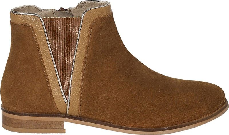 Leren Laarzen - Kameel - Meisjeslaarzen met Rits en Elastiek