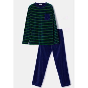 Woody,jongenspyjama, velour, groen-blauw