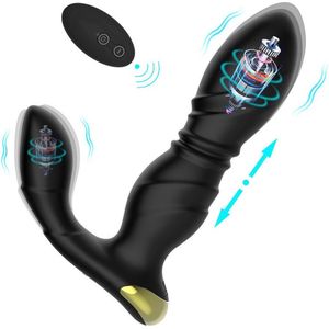 GALESTO BUTT PLUG RHINO - 2-in-1 Buttplug - Voor Mannen en Vrouwen - Vibreert en Stoot – 8 Vibratie Standen – Zwarte Siliconen buttplug – Clitoris en Prostaat Stimulatie – Intense Sex Orgasme – Anale Stimulatie – Anale Seksspeeltjes – G-spot Vibrator