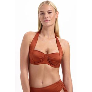Cyell niet-voorgevormde strapless halter bikinitop brons