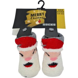 Kerst Kerstman Babysokken - Baby Sokken - Newborn - Sokjes - Babysokjes - Babysokken - 0-6 maanden - 1 paar