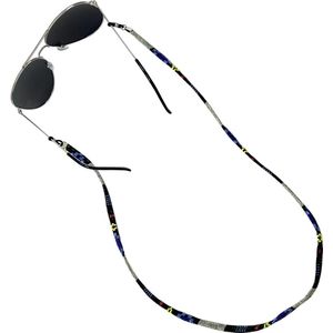Brillenkoord - Brilkoord - Brilketting - Bril accessoires - Met print - 66 cm - Rond - blauw