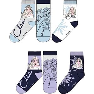 Frozen Elsa - 6 paar meisjes sokken - 27-30