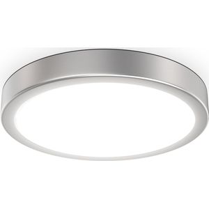B.K.Licht - Plafondlamp - zilver - Ø28cm - metalen frame - LED plafonniére - 4.000K - neutral wit licht - 2.000Lm - 18 W