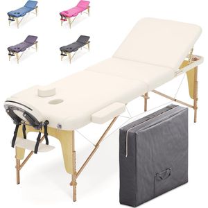 Houten Massagetafel met 3 Zones - Draagbare Fysiotherapie en Reiki Tafel 195x70 cm