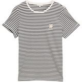 TOM TAILOR - Shirt - Zwart - Gestreept - Kwartmouw