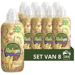 Robijn Wasverzachter – Bohemian Blossom - 825 ml - 8stuks - Voordeelverpakking