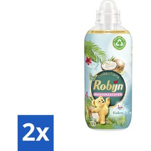 2 x Robijn - Kokos Sensation - Wasverzachter - Tropische Geur - 33 Wasbeurten - 825 ml - Wasverzachter - Kokosgeur - Tropische Geur - Zachte Kleding - Wasmiddel