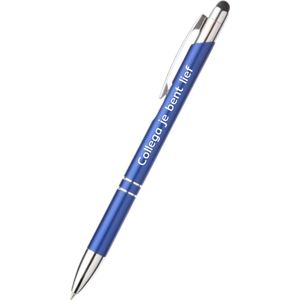 Akyol - collega je bent lief - blauw - gegraveerd - Motivatie pennen - collega - pen met tekst - leuke pennen - grappige pennen - werkpennen - stagiaire cadeau - cadeau - bedankje - afscheidscadeau collega - welkomst cadeau - met soft touch