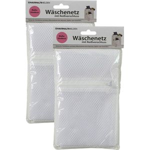Haushaltshelden Waszak voor kwetsbare kleding wasgoed/waszak - 2x - wit - large size - 50 x 60 cm