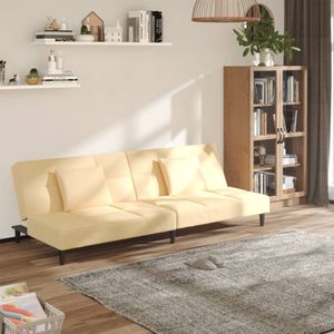 vidaXL Slaapbank 2-zits - Fluweel - Inclusief Kussens Slaapbank - Sofa Bed - Tweepersoonsbed - Lounge Meubilair - Living Room Furniture