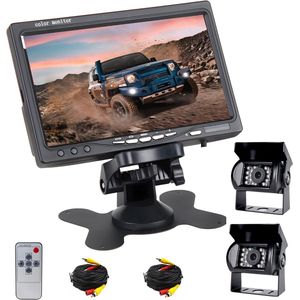 Achteruitrijcamera systeem met dubbele camera set en 7 inch HD monitor
