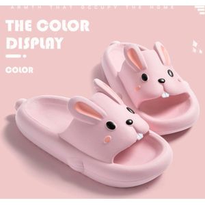 Somic Paashaas Dames Badslippers - Meisjes Slippers - Pasen Kinderpaashaas -Kids Teenslippers - Schattige konijn slides - Roze - Maat 38/39
