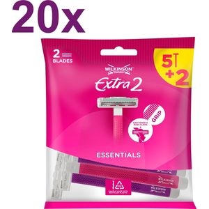 20x Wilkinson Sword - Extra 2 Essentials Beauty - Wegwerpscheermesjes - 7 Stuks