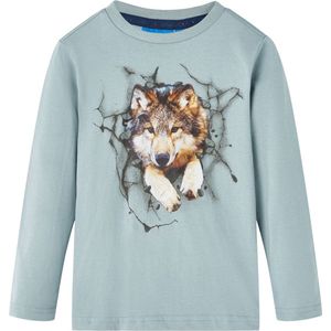 vidaXL-Kindershirt-met-lange-mouwen-wolvenprint-92-lichtblauw