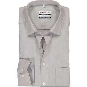 MARVELIS comfort fit overhemd - grijs - Strijkvrij - Boordmaat: 48