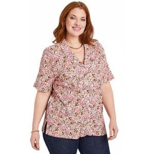 Gebloemde crêpe lange blouse