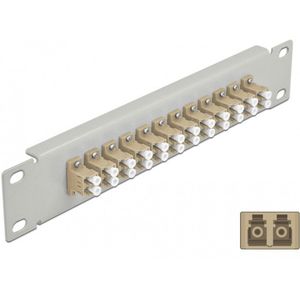 Delock - 10 Inch - Glasvezel Patch Panel - Beige - 12 Poorten LC Duplex