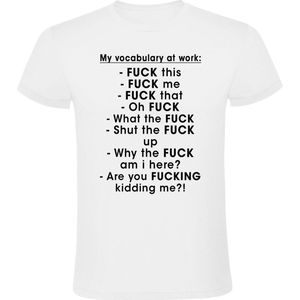 Vocabulary at work heren t-shirt| taalgebruik | werk | bedrijf | schelden  | Wit