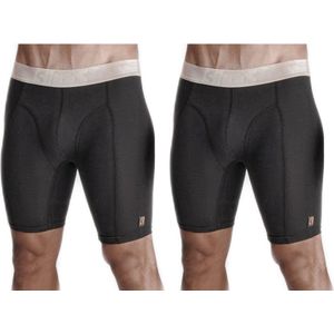 Embrator 2-stuks mannen Boxershorts met lange pijpen zwart maat 3XL