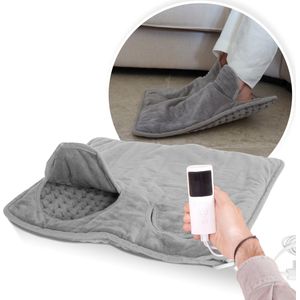 Elektrohouse - Elektrische Voetenwarmer - Infrarood Verwarmde Voetenmat - Grijs - 40x40 cm