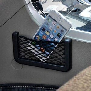 Finnacle - Opbergnetje voor in de auto - Netje voor telefoon - Organizer voor in de auto - Zelfklevend - 2 stuks - 145/85MM - Zwart - Universeel