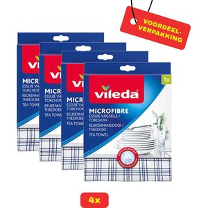 4x Vileda Vaatdoek Microfiber - 4x 1 stuk - Voordeelverpakking!