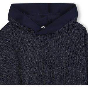 Meisjes glitterjurk met capuchon donkerblauw 140