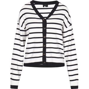 DreiMaster - Klassik - Gebreid Vest - Zwart/Wit