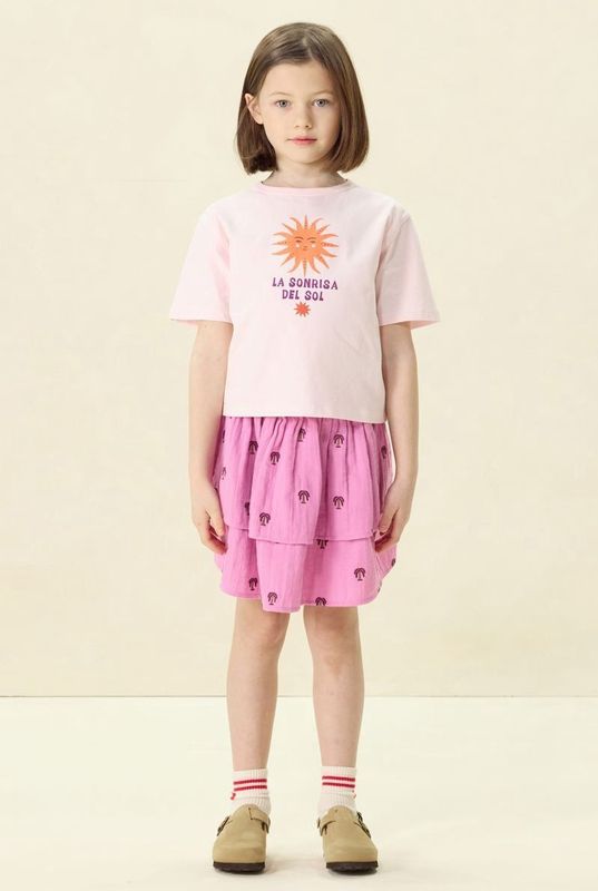 Sissy-Boy - Roze ruffle rok met palmboom print