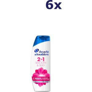 6x Head & Shoulders Shampoo - Smooth & Silky 2 in 1 400ml