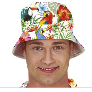 Toppers in concert - Guirca Verkleed hoedje voor Tropical Hawaii party - Summer/jungle print - volwassenen - Carnaval - bucket hat