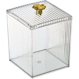 3 Stuks, Haarring Katoenen Wattenstaafje Opbergdoos, Transparante Katoenen Opbergdoos, Bureaubladkapeltafel Opbergdoos, Huishoudelijke Stofdichte Wattenstaafje, Opbergdoos Voor Opslag Kleine Items