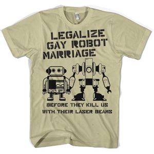 Hybris Legalize Gay Robot Marriage Khaki-M