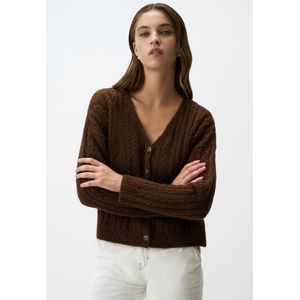 Jimmy Key Chocoladebruin Kabelgebreid Vest
